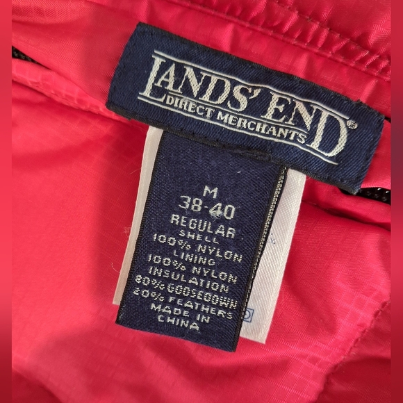 Lands' End MENS RED & NAVY REVERSIBLE GOOSE DOWN PUFFER VEST SIZE MEDIUM 38-40 - Picture 15 of 16